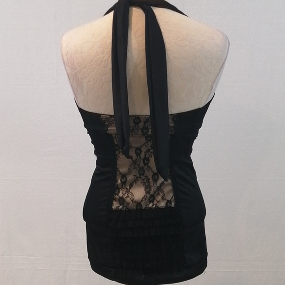 Elegant Black Lace Mini Dress - Picture 6 of 13